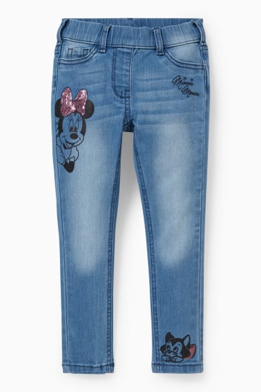Kinderen - Minnie Mouse - jegging jeans - jeansblauw