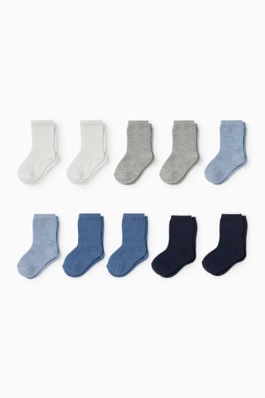 Bebés - Pack de 10 - calcetines para bebé - azul oscuro