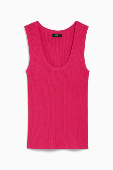 Donna - Top in maglia basic - fucsia