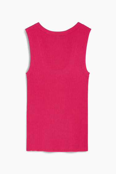 Donna - Top in maglia basic - fucsia