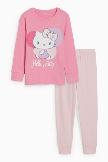 Copii - Hello Kitty - pijama - 2 piese - roz