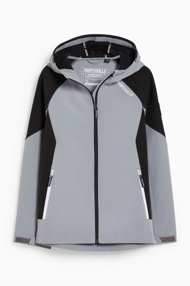 Copii - Băieți - Geacă softshell cu glugă - gri / negru