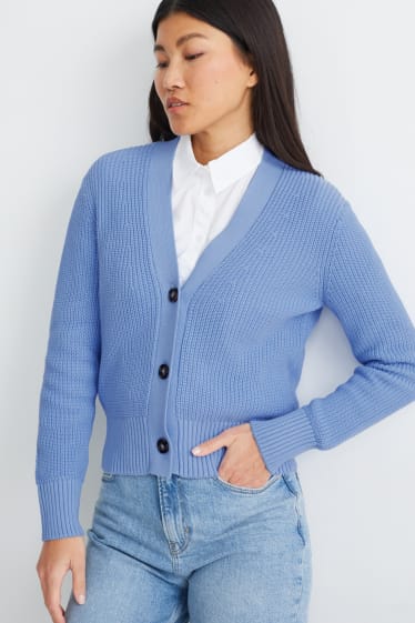 Damen - Strickjacke - hellblau