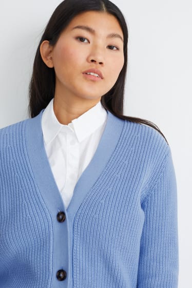 Damen - Strickjacke - hellblau