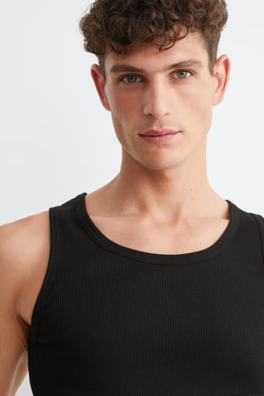 Heren - Tanktop - dubbele ribstof - zwart