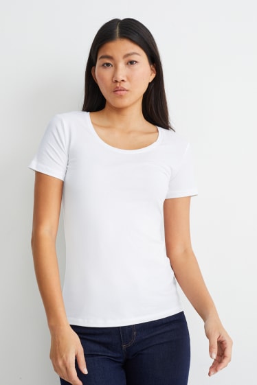 Damen - Multipack 2er - T-Shirt - weiß