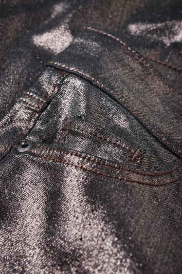 Donna - Slim jeans - vita alta - LYCRA® - brillante - bronzo