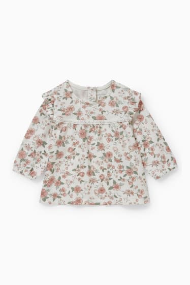 Baby Mädchen - Baby-Outfit - 3 teilig - geblümt - cremeweiss