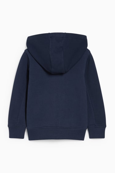 Enfants - Sweat zippé en finition molleton avec capuche - bleu foncé