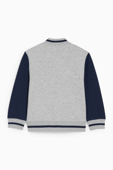 Enfants - Sweat zippé - gris clair chiné