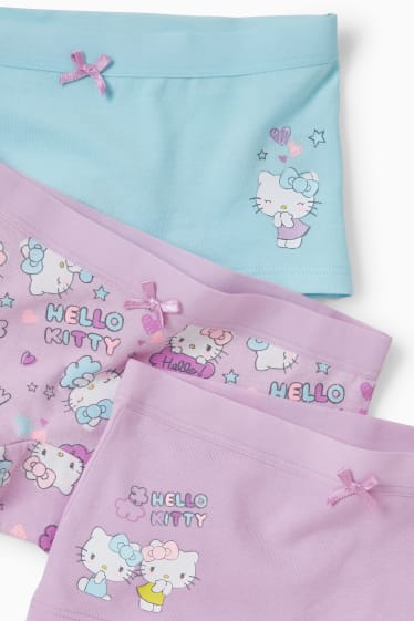 Enfants filles - Lot de 3 - Hello Kitty - caleçons - rose / turquoise