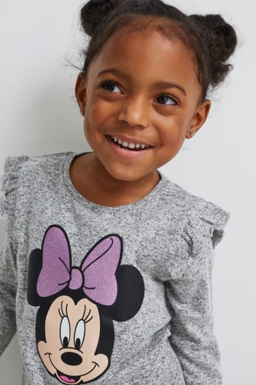 Copii - Minnie Mouse - tricou cu mânecă lungă - gri melanj