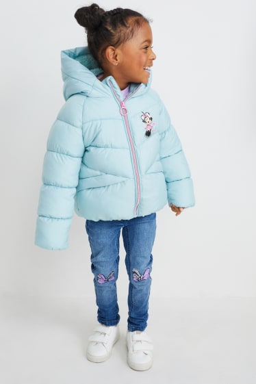 Dzieci - Myszka Minnie - pikowana kurtka z kapturem - jasnoniebieski