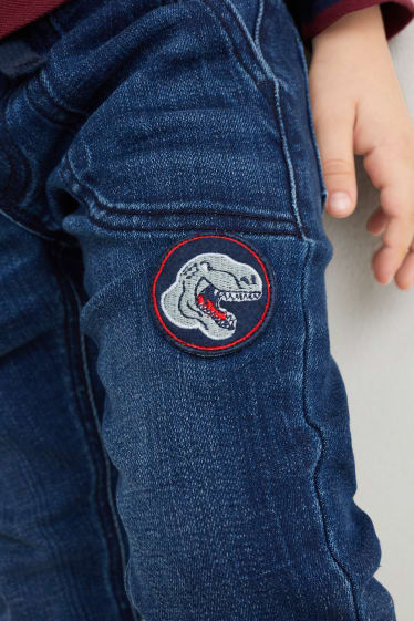 Kinderen - Dino - slim jeans - jeansdonkerblauw