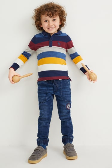 Kinderen - Dino - slim jeans - jeansdonkerblauw