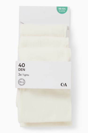 Children - Multipack of 3 - tights - 40 denier - white