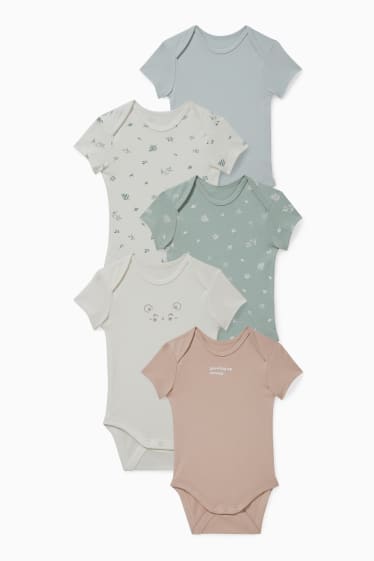 Babies - Multipack of 5 - baby bodysuit - cremewhite