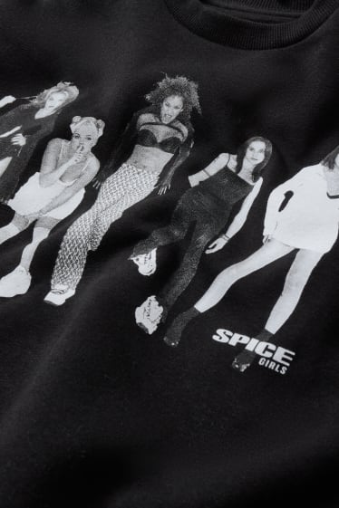 Femei - CLOCKHOUSE - bluză crop de molton - Spice Girls - negru