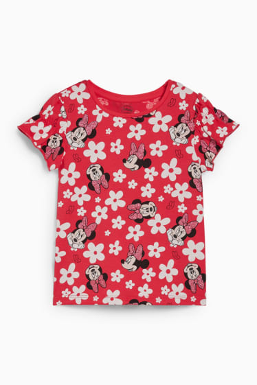 Kinderen - Minnie Mouse - T-shirt - gebloemd - rood