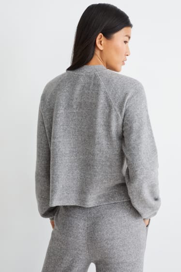 Dames - Basic-sweatshirt - grijs-mix
