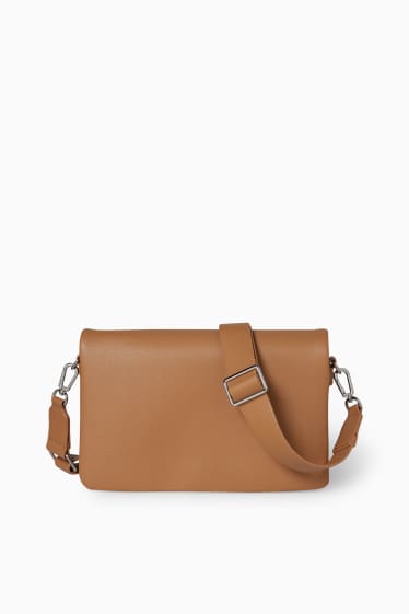 Femmes - Petit sac à bandoulière avec sangle amovible - marron clair