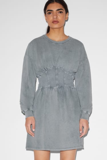 Femmes - CLOCKHOUSE - robe en molleton - gris