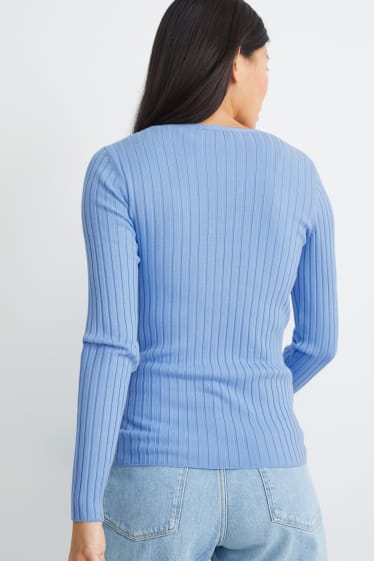 Damen - Basic-Pullover - hellblau