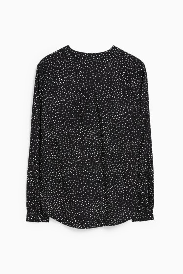 Damen - Bluse - gepunktet - schwarz