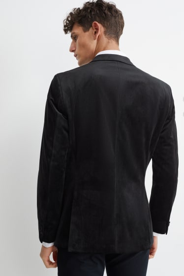 Hommes - Veste de costume en velours - slim fit - noir