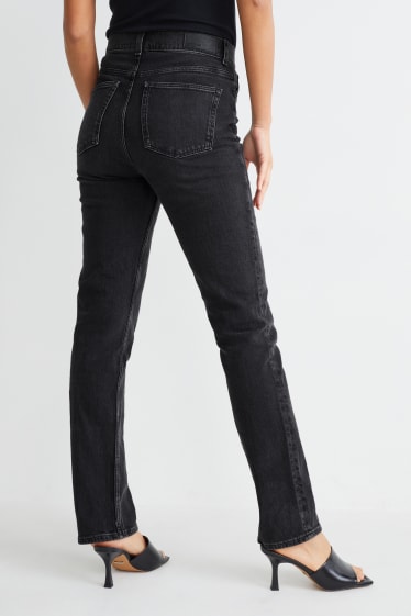Women - Straight jeans - high waist - LYCRA® - black
