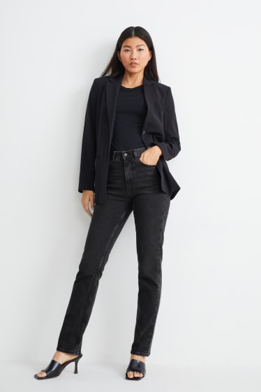 Women - Straight jeans - high waist - LYCRA® - black
