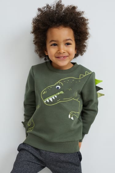 Kinder Buben - Dino - Sweatshirt - dunkelgrün