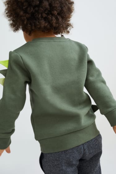 Kinder Buben - Dino - Sweatshirt - dunkelgrün