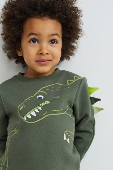 Kinder Buben - Dino - Sweatshirt - dunkelgrün