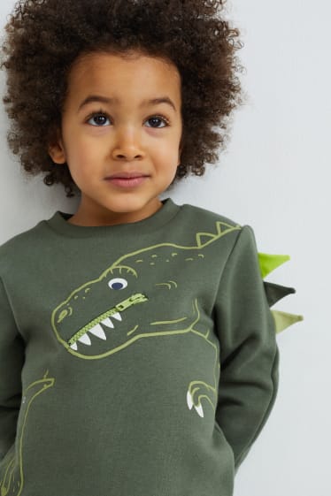 Kinder - Dino - Sweatshirt - dunkelgrün