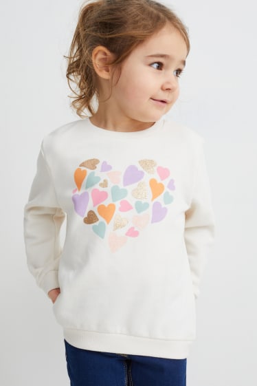 Enfants filles - Lot de 2 - sweats - blanc crème