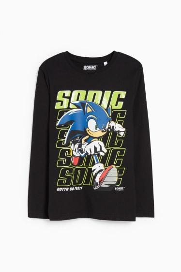 Kinder - Sonic - Langarmshirt - schwarz