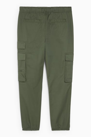 Hommes - Pantalon cargo - slim fit - vert