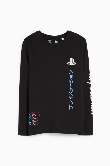 Enfants garçons - PlayStation - haut à manches longues - noir