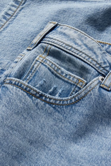 Dospívající a mladí - CLOCKHOUSE - mom jeans - high waist - džíny - světle modré