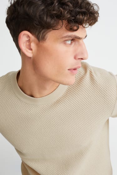 Mężczyźni - Sweter - jasny beż