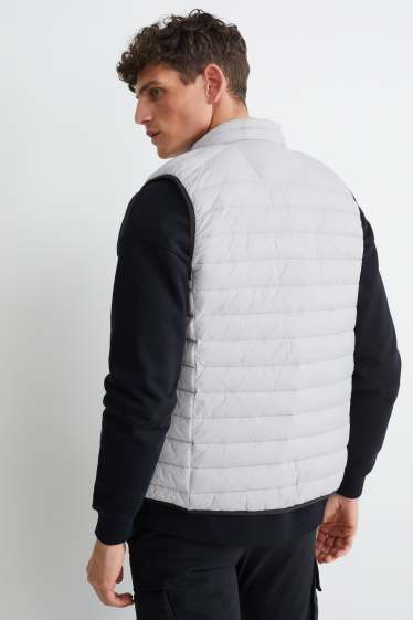 Heren - Gewatteerde bodywarmer - lichtgrijs