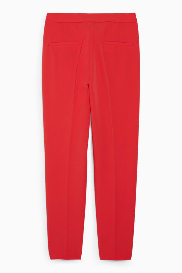 Women - Business trousers - mid-rise waist - regular fit - red