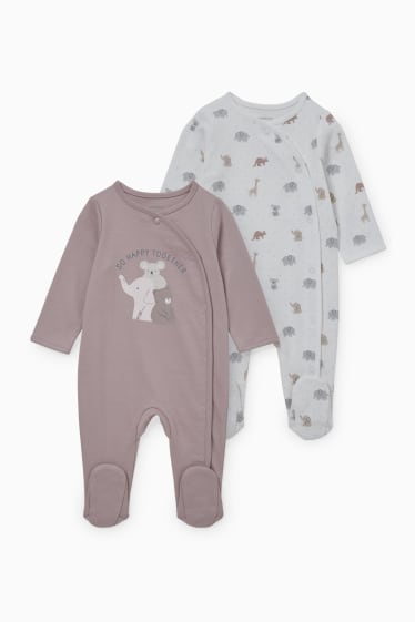 Babys - Set van 2 - baby-pyjama - beige