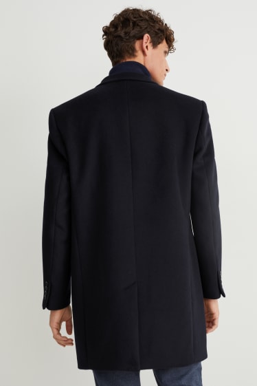 Men - Coat - wool blend - dark blue