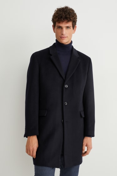 Men - Coat - wool blend - dark blue