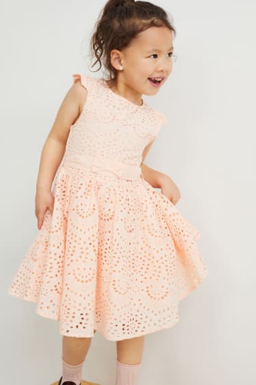 Bambine - Vestito - per le feste - pesca
