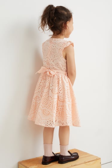 Bambine - Vestito - per le feste - pesca