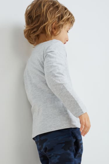 Kinderen - Set van 3 - dino - longsleeve - donkerblauw