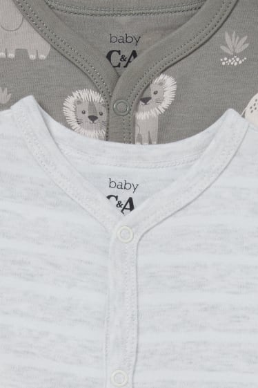 Bébés - Lot de 2 - pyjamas bébé - gris clair chiné
